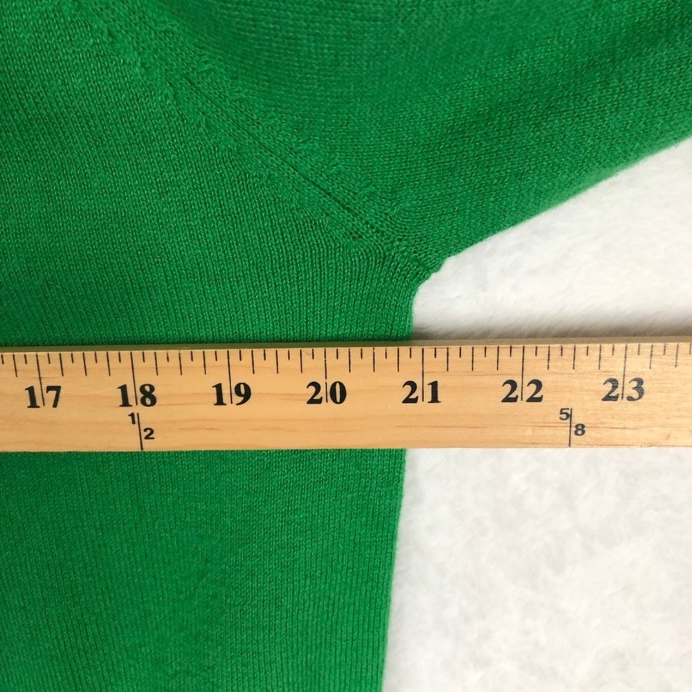 Zaket & Plover Cashmere Cotton Zigzag Intarsia Cardigan Sweater Women's L Green - Picture 7 of 11